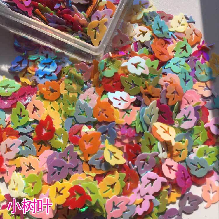 Wholesale 35g mixed color five-star peach heart leaves, maple leaves, flower glitter, slime crystal mud, drip glue, handmade DIY material